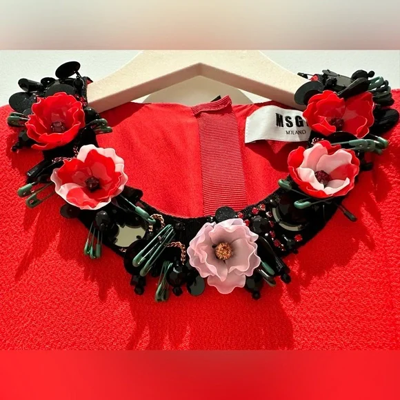 Stunning Red  Dress Italian Size 42. US size S.  MSGM valentines 💝 day - Picture 3 of 17